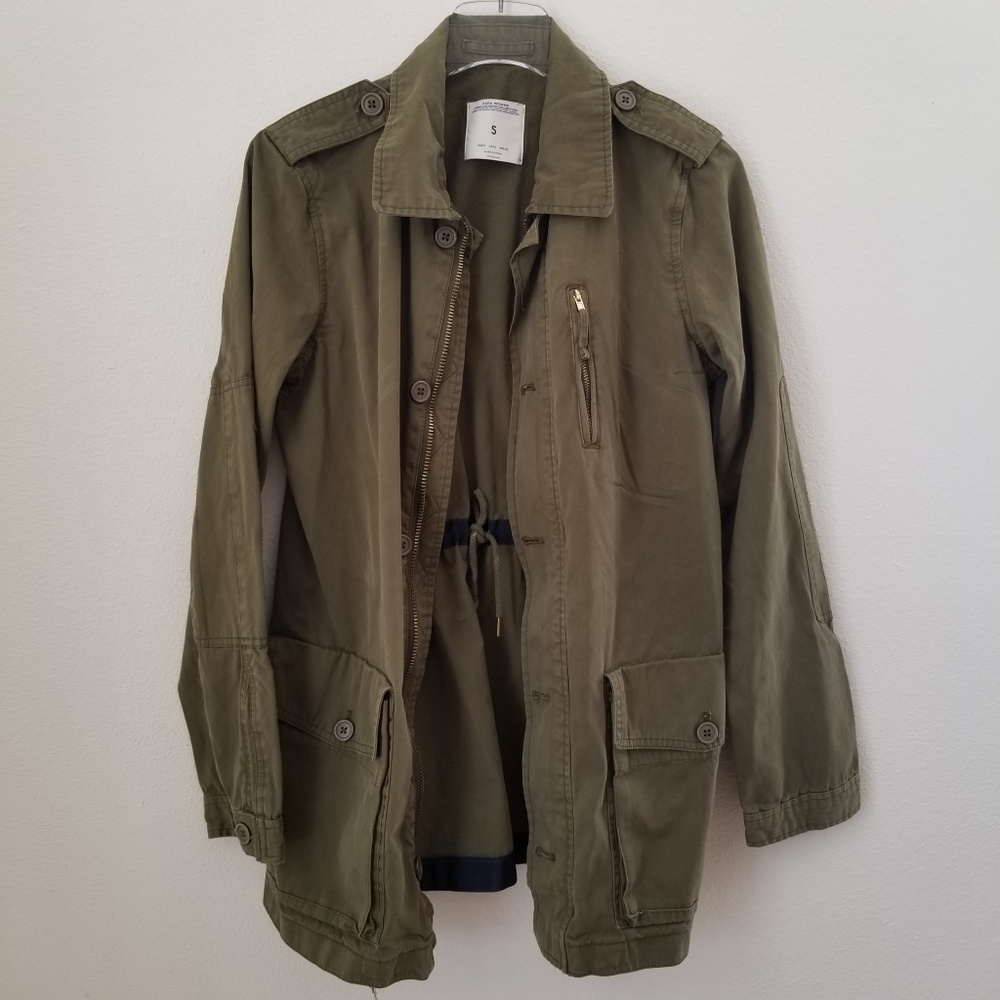 ZARA army green Utility Jacket - Picture 1 of 8